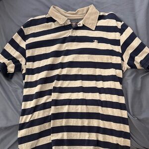 Vintage Fourstar Striped Polo Shirt - Navy and Beige